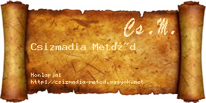 Csizmadia Metód névjegykártya